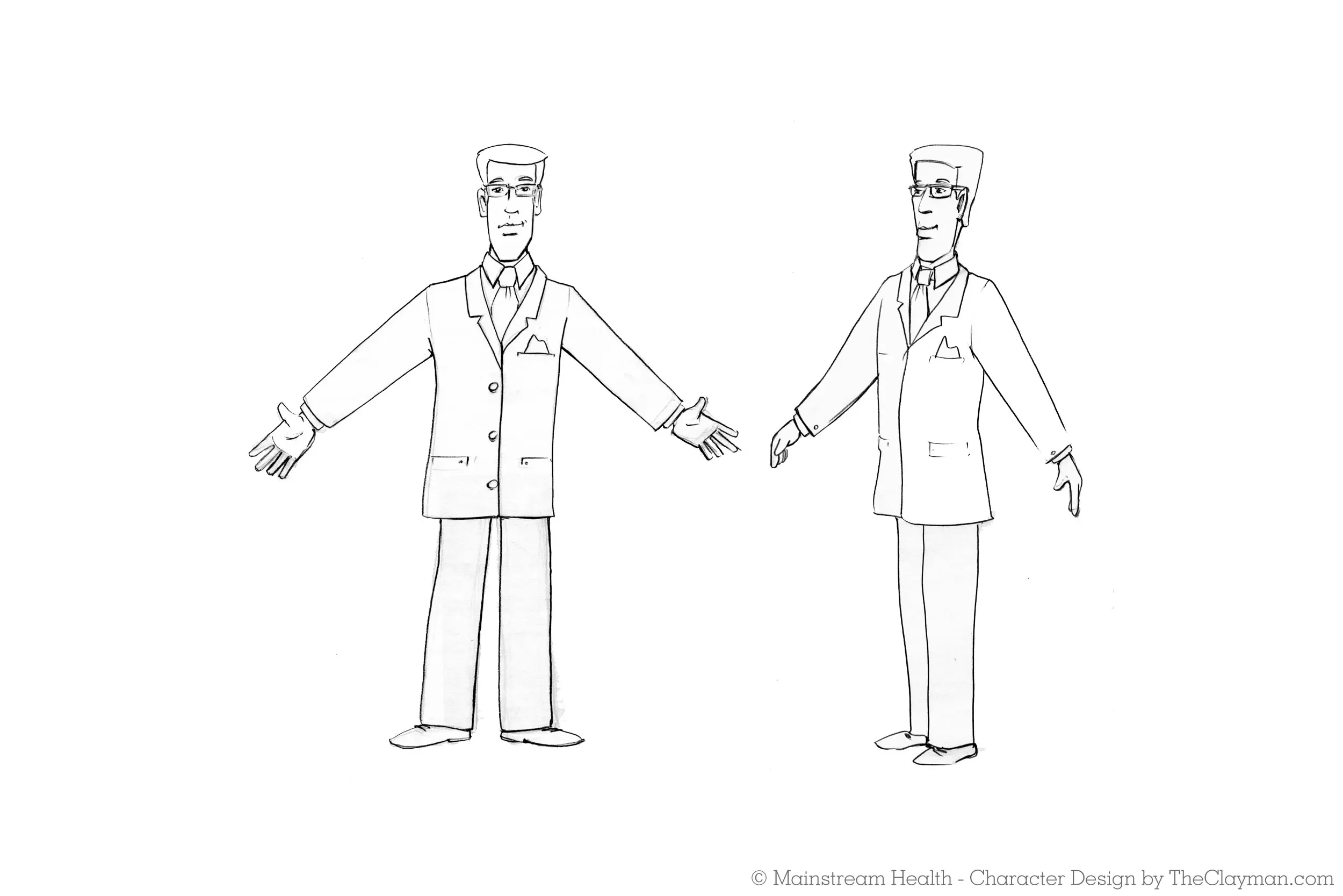 Animation sketches by The Clayman Studio for Mainstream Health educational and instructional materials