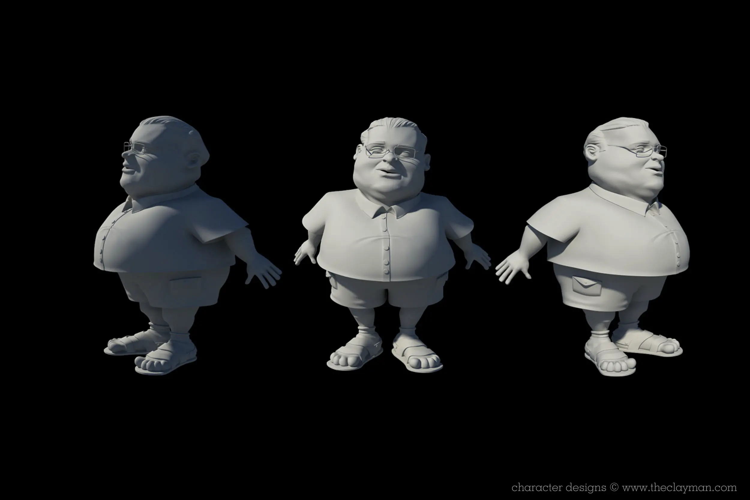 Character design and development by The Clayman Studio for Schwartz Game Development