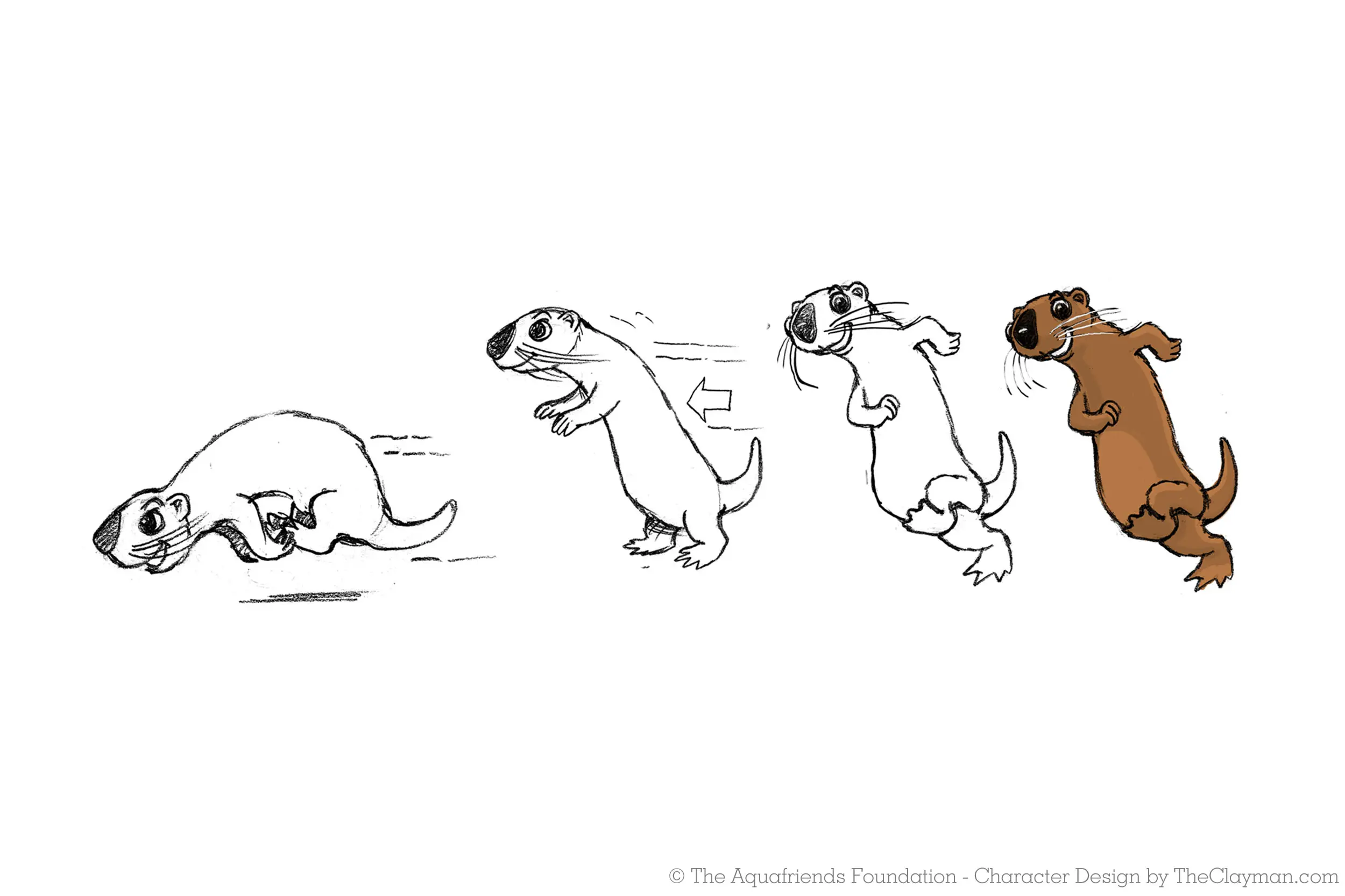 Character concept designs for by The Clayman Studio for Aquafriends Foundation's feature film about ocean conservation and the Pacific Gyre