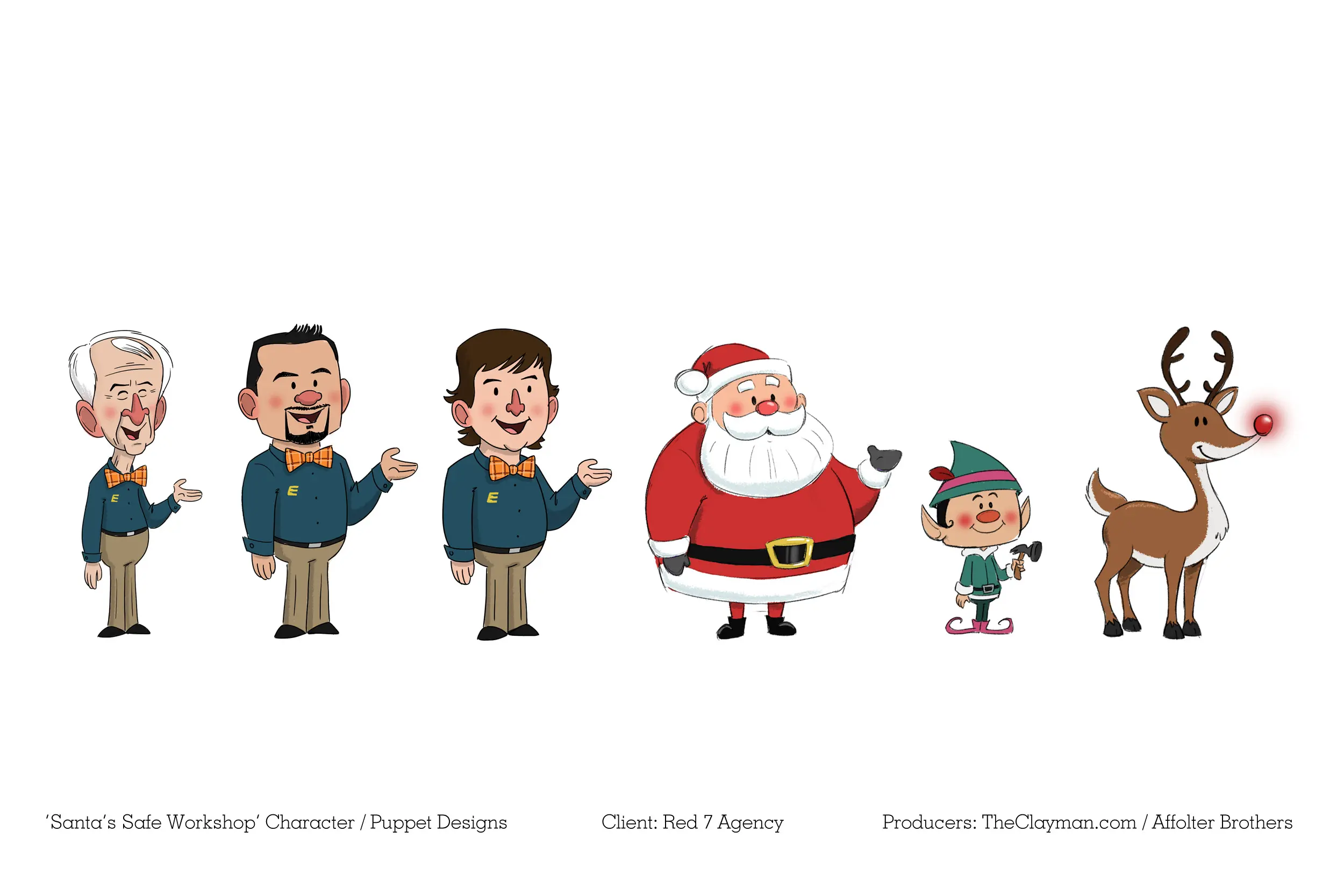 Puppet Design details for Santa's Workshop Makeover, an animation project for Red7 Agency, created in collaboration between The Clayman Studio and Affolter Brothers
