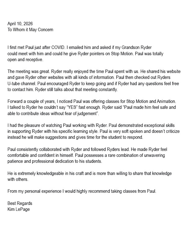 Animation student Ryder develops his Demogorgon puppet, a stop motion animation project created during the workshop by The Clayman Studio. The images captures the hands-on creative process of character design and animation production.